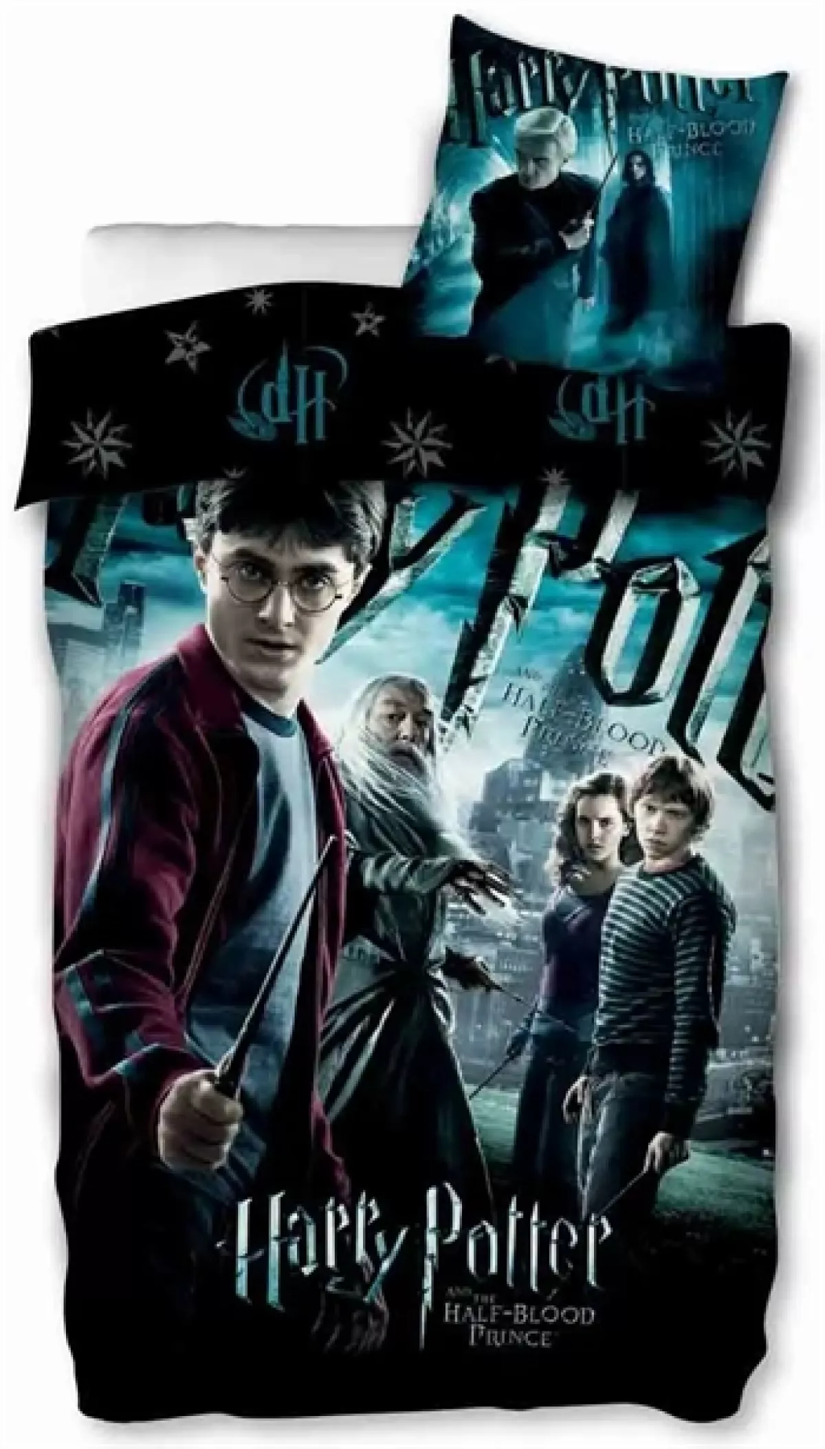 #2 - Harry Potter sengetøj - 140x200 cm - Harry potter og Dumbledore sengesæt - 2 i 1 design - 100% bomuld